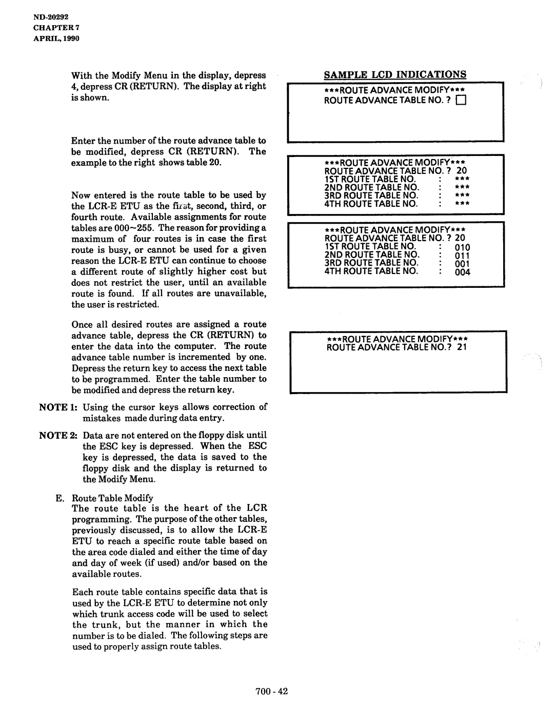 NEC nd-20292 manual With the Modify Menu in the display, depress 