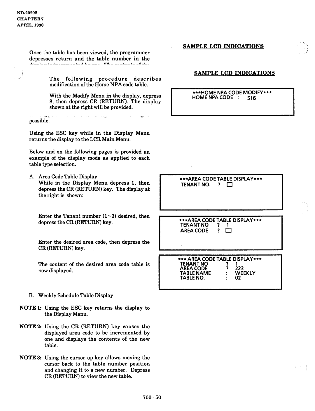 NEC nd-20292 manual Area Code f,BE Display 