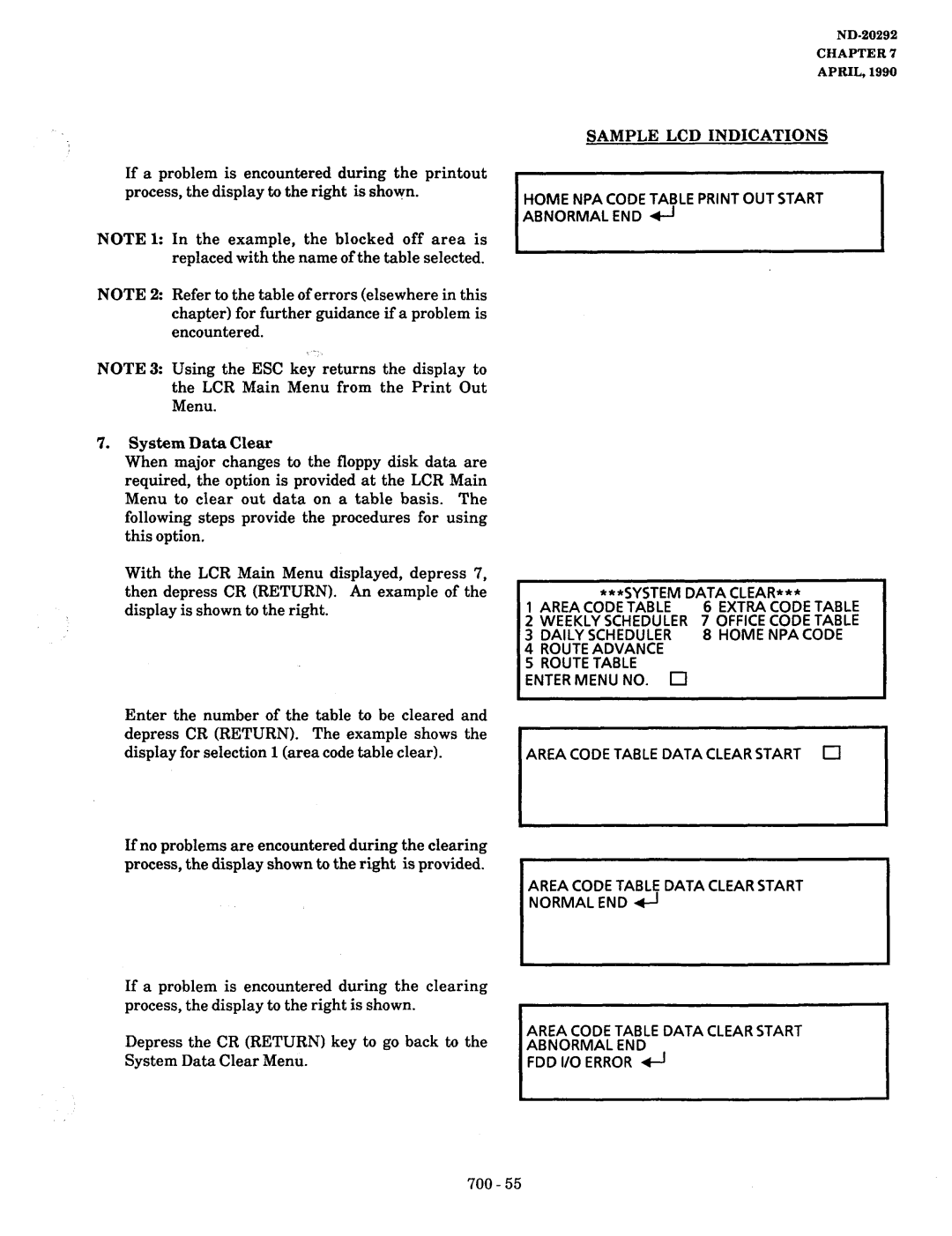 NEC nd-20292 manual System Data Clear 