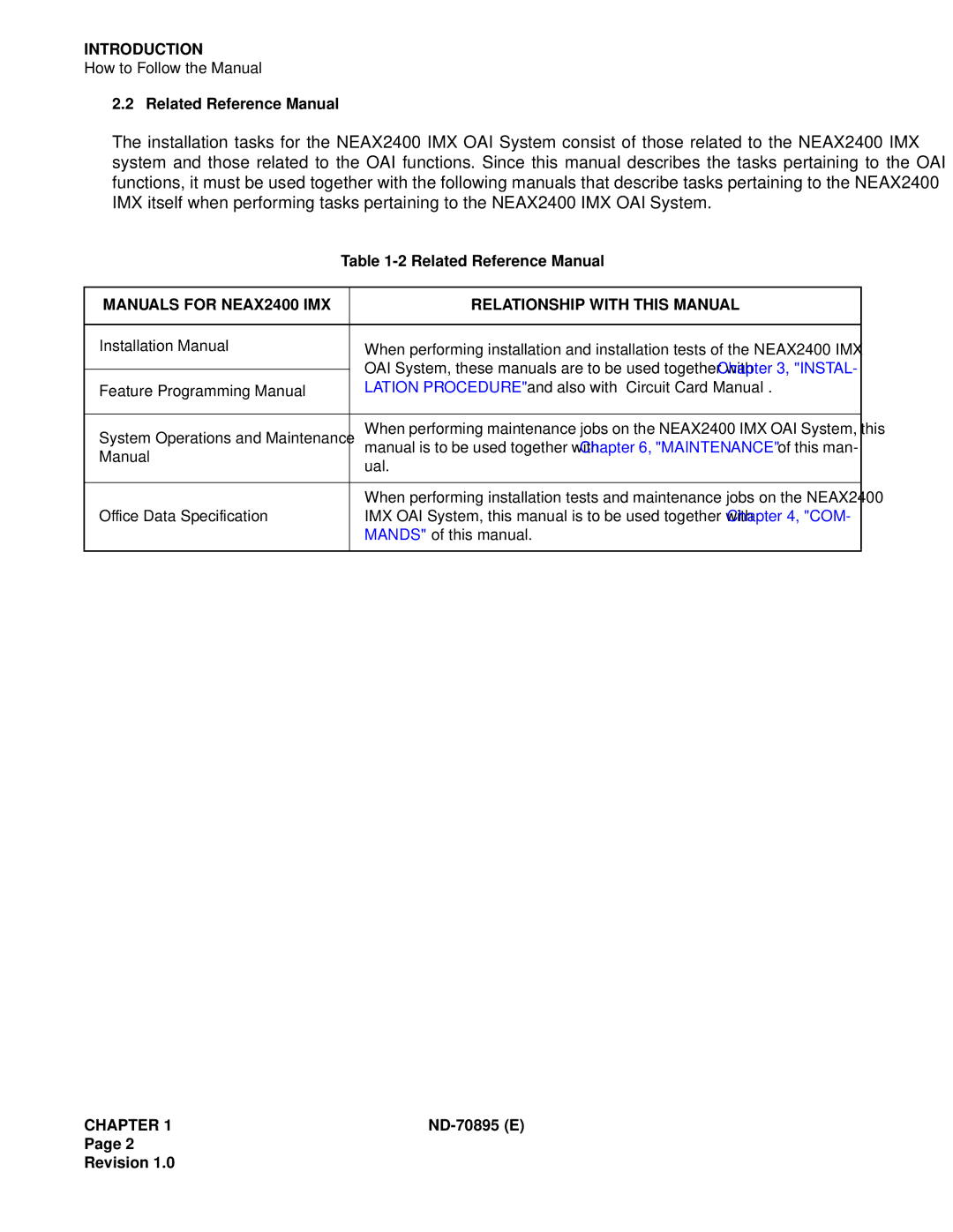 NEC ND-70895 (E) system manual Introduction 