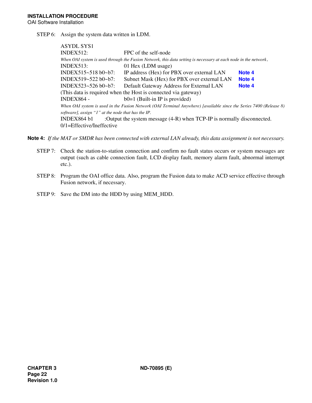 NEC ND-70895 (E) system manual Assign the system data written in LDM, Asydl SYS1 INDEX512, INDEX513 