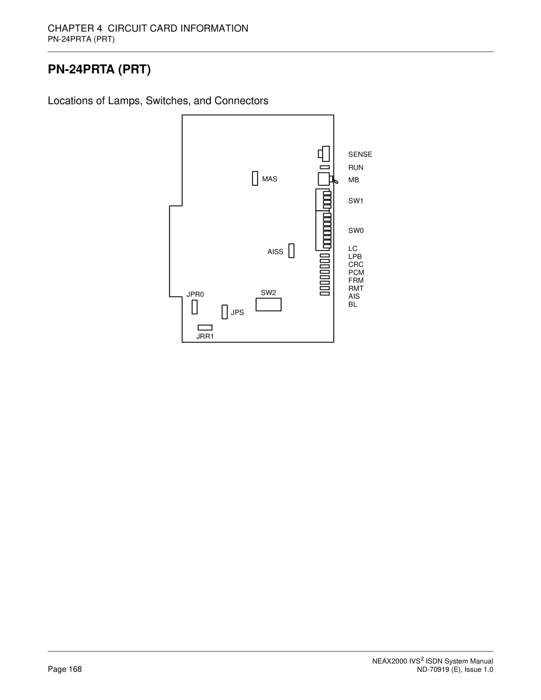 NEC ND-70919 system manual PN-24PRTA PRT 