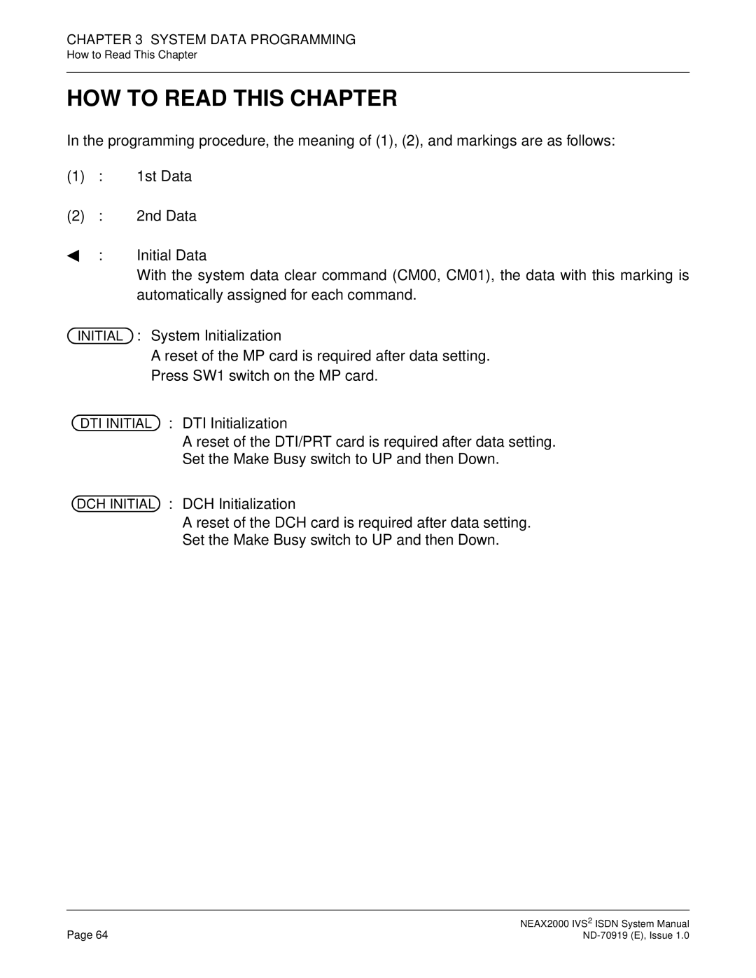 NEC ND-70919 system manual HOW to Read this Chapter 