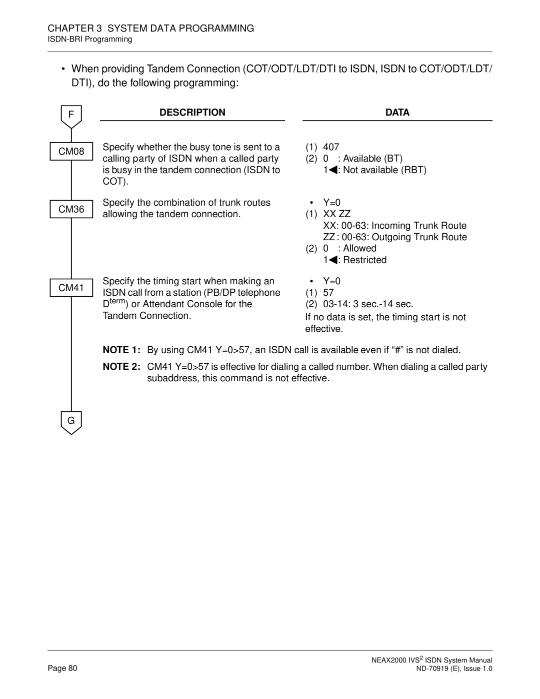 NEC ND-70919 system manual CM08 CM36 CM41 