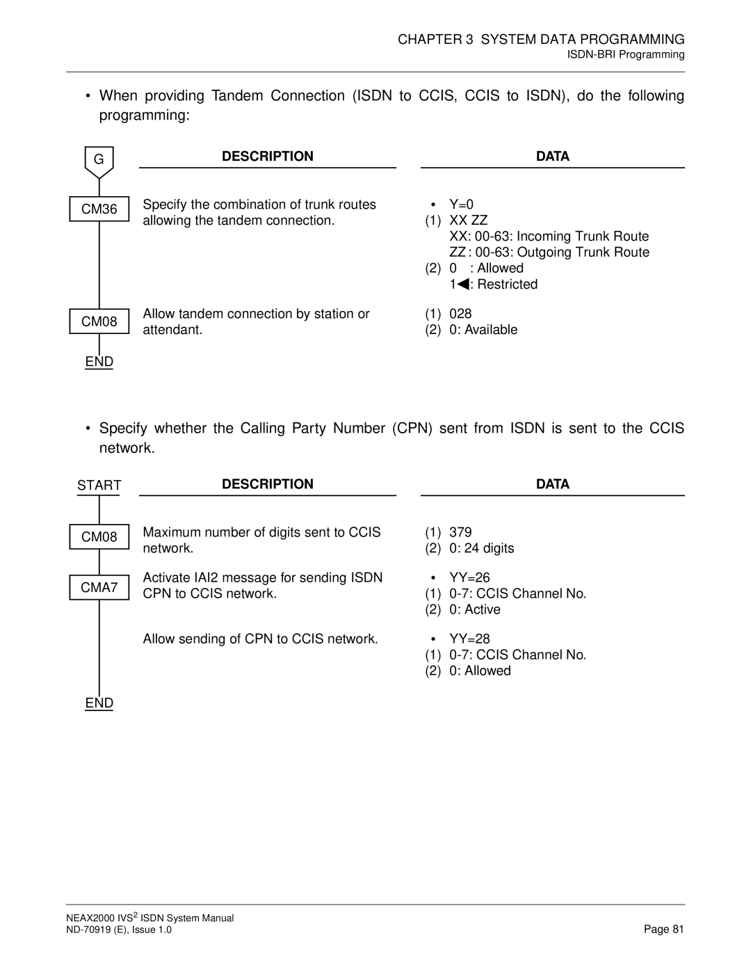 NEC ND-70919 system manual CMA7 