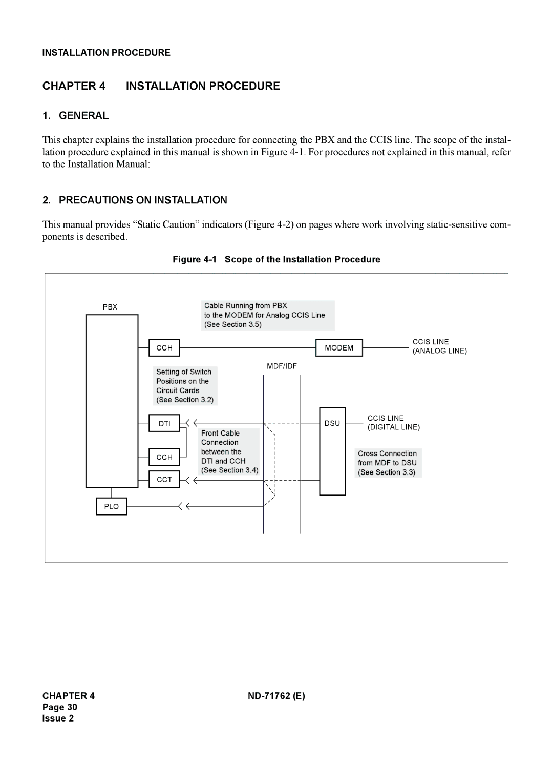 NEC ND-71762(E) system manual Installation Procedure, Precautions on Installation 