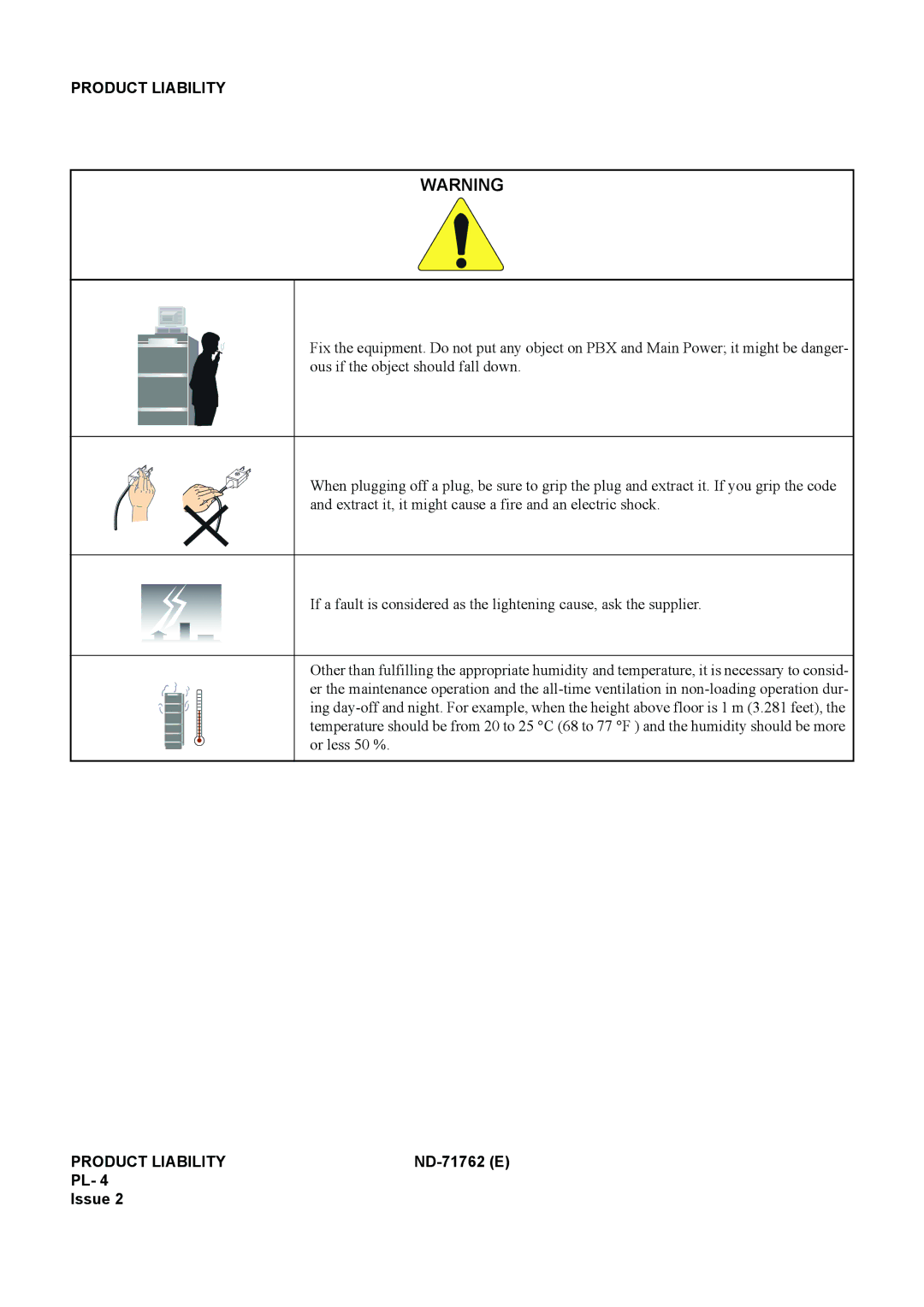 NEC ND-71762(E) system manual Product Liability 