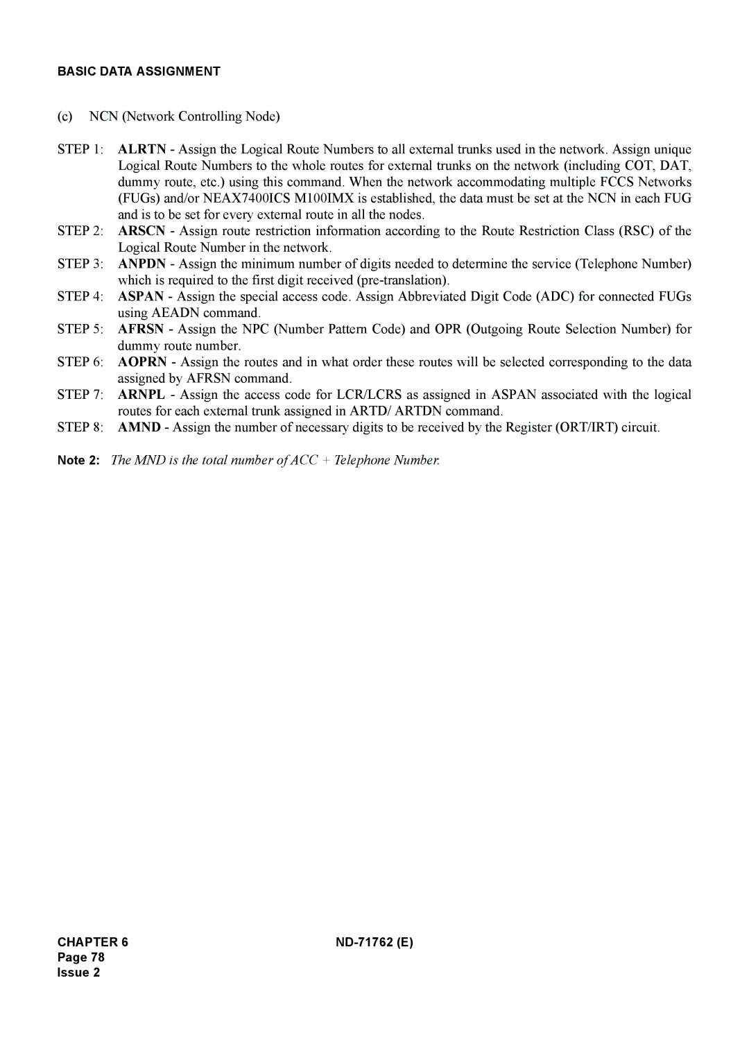 NEC ND-71762(E) system manual Basic Data Assignment 