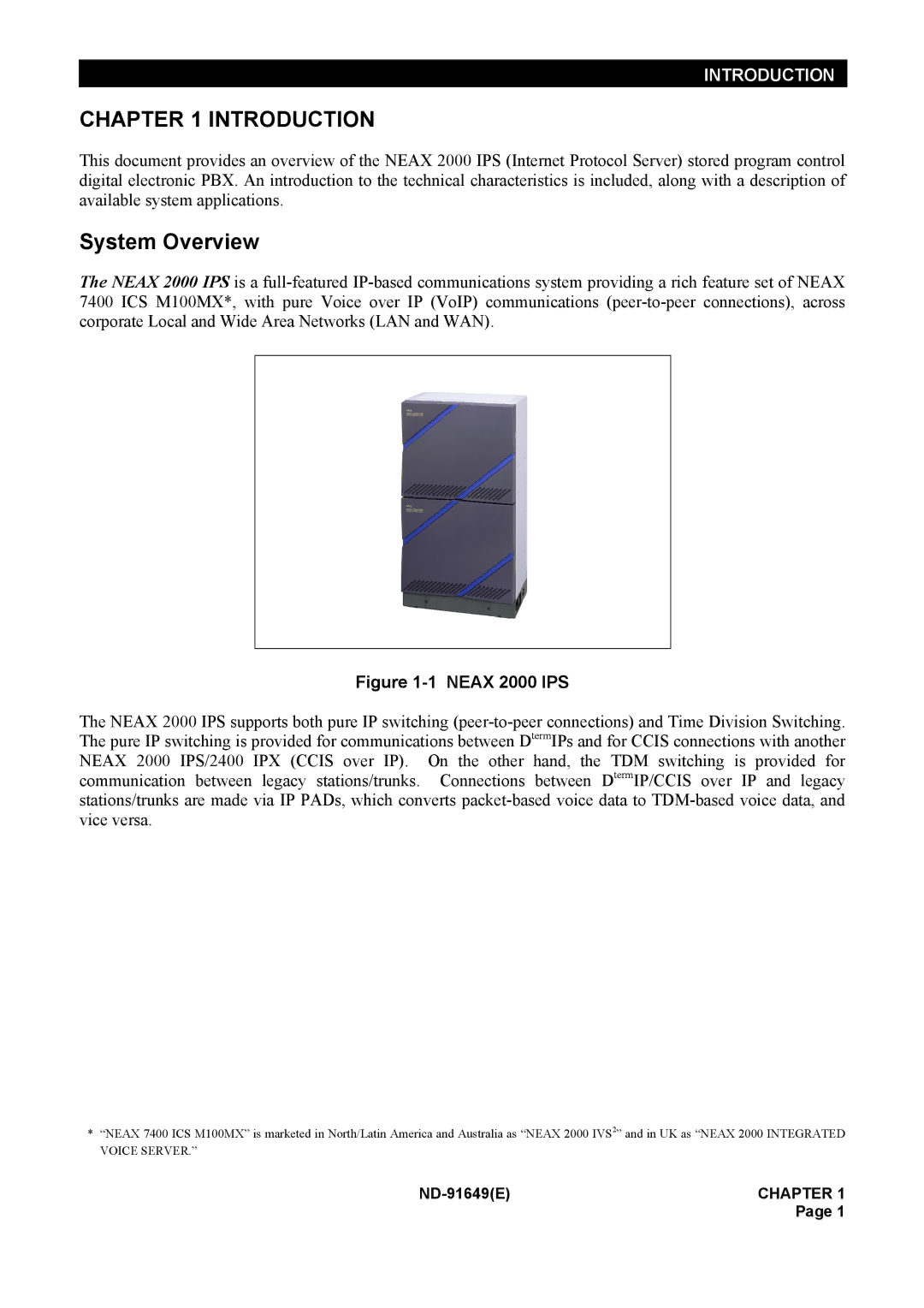 NEC ND-91649 manual System Overview, Neax 2000 IPS 