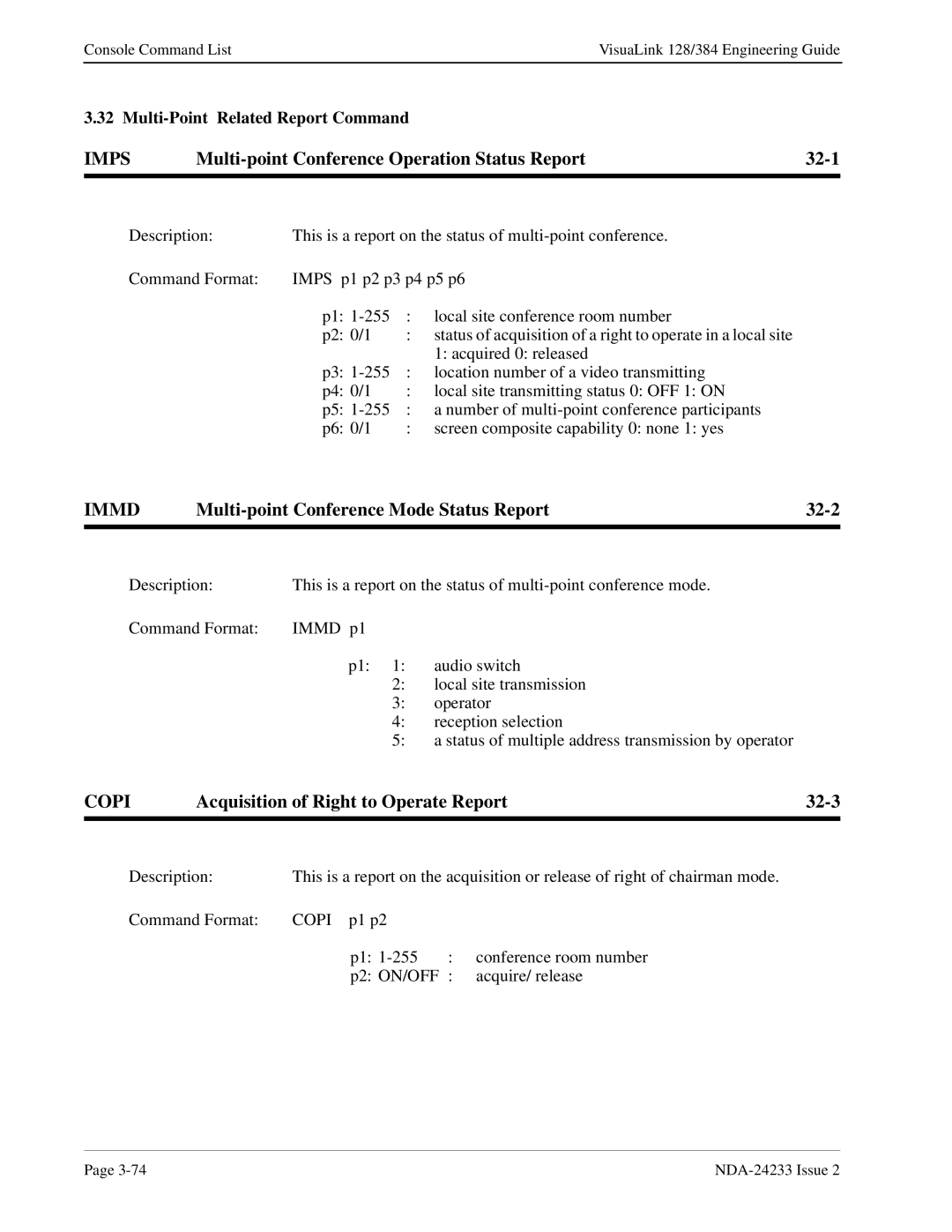 NEC NDA-24233 manual Imps, Immd, Copi 