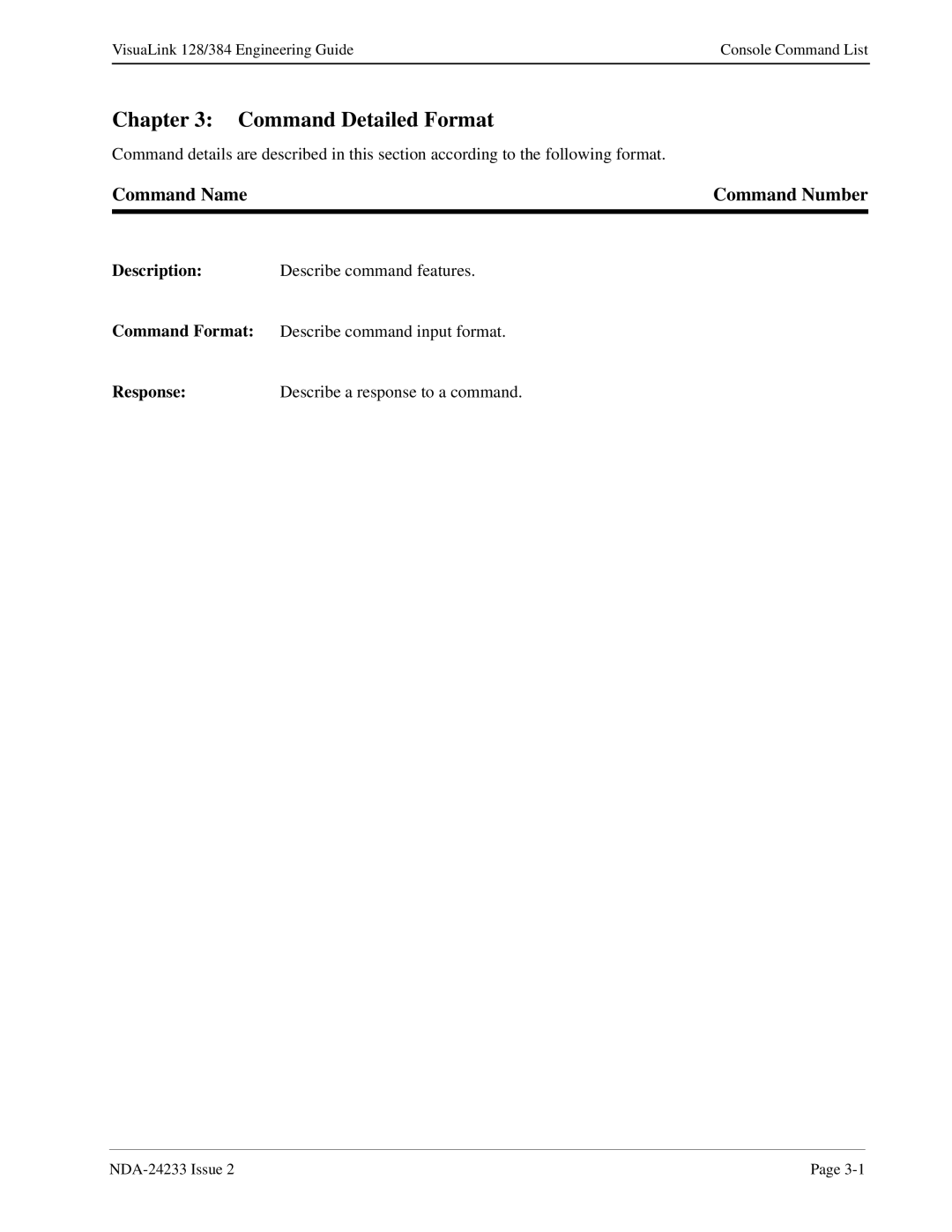 NEC NDA-24233 manual Command Detailed Format, Command Name Command Number 