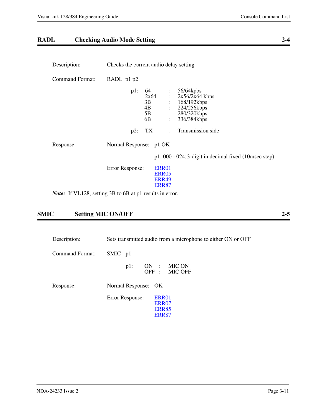 NEC NDA-24233 manual Radl, Smic, Setting MIC ON/OFF 