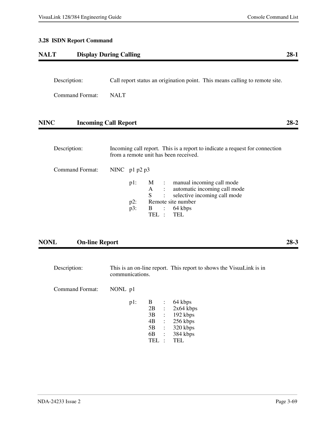 NEC NDA-24233 manual Nalt, Ninc, Nonl 