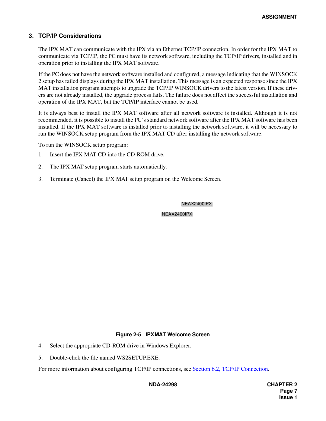 NEC NDA-24298 manual TCP/IP Considerations 