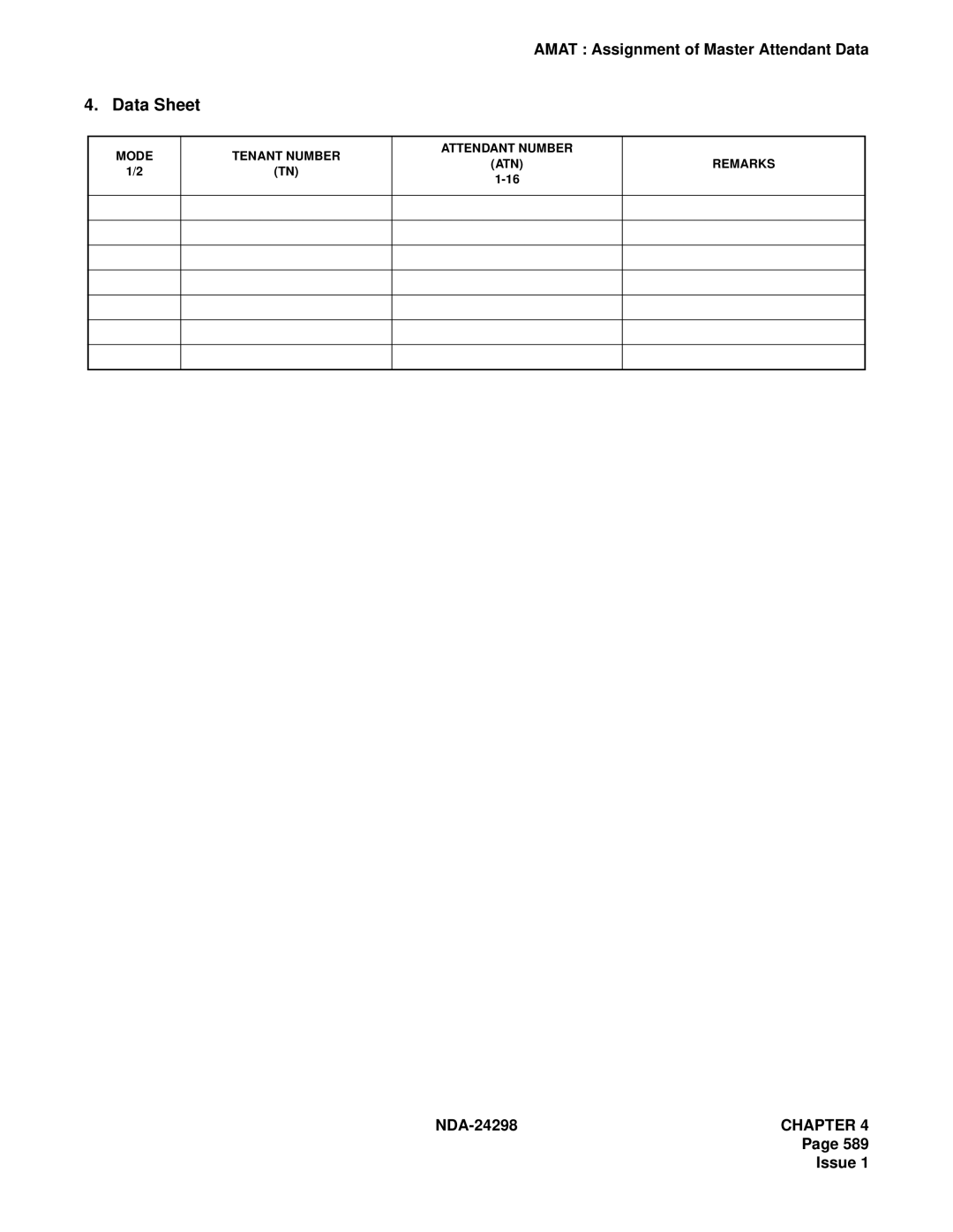 NEC NDA-24298 manual Data Sheet 