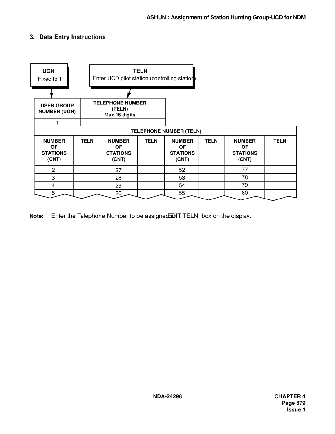 NEC NDA-24298 manual Data Entry Instructions 