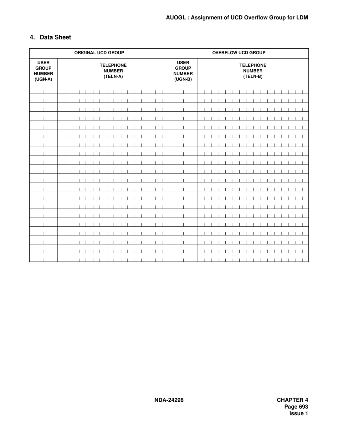 NEC NDA-24298 manual Data Sheet 