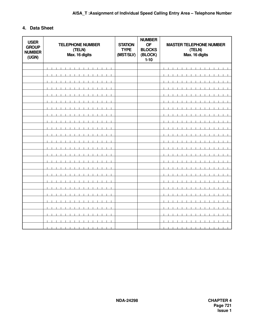 NEC NDA-24298 manual Data Sheet 