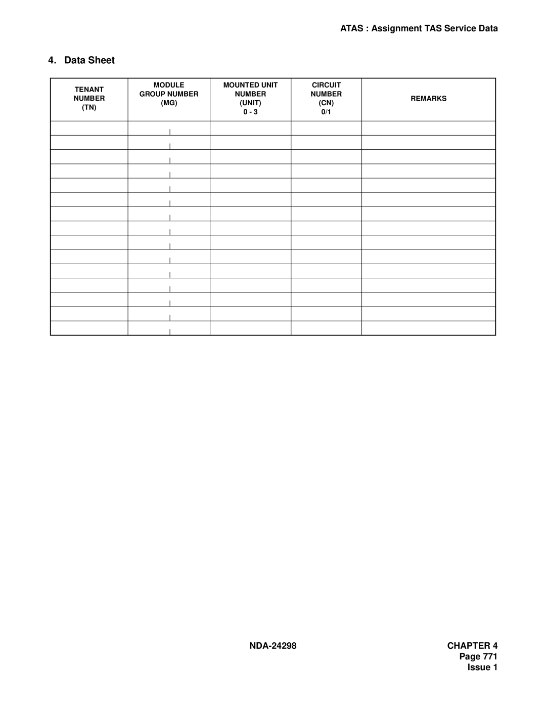 NEC NDA-24298 manual Data Sheet 