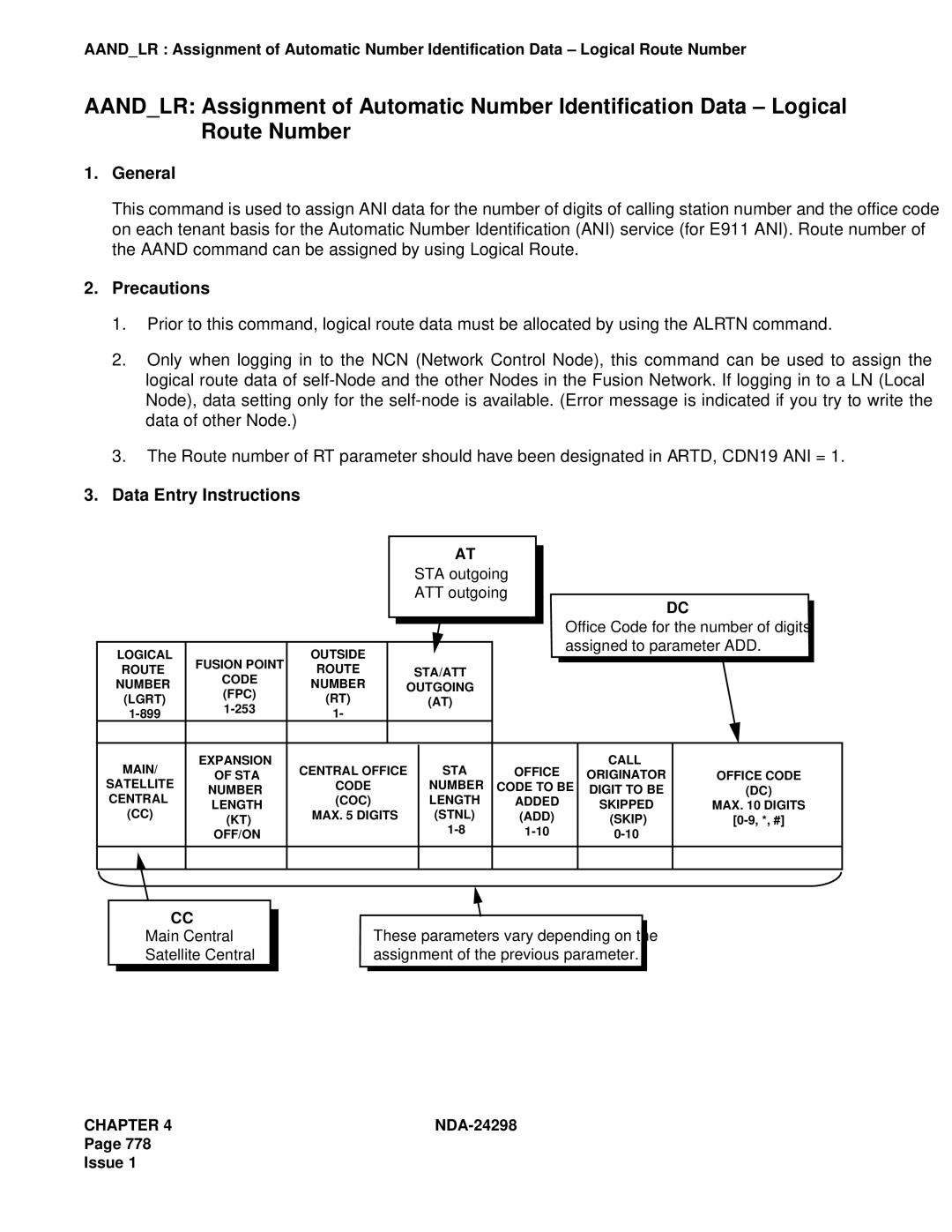 NEC NDA-24298 manual Assigned to parameter ADD 