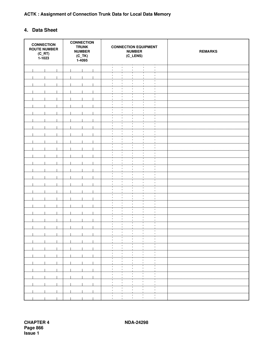 NEC NDA-24298 manual Connection Route Number 