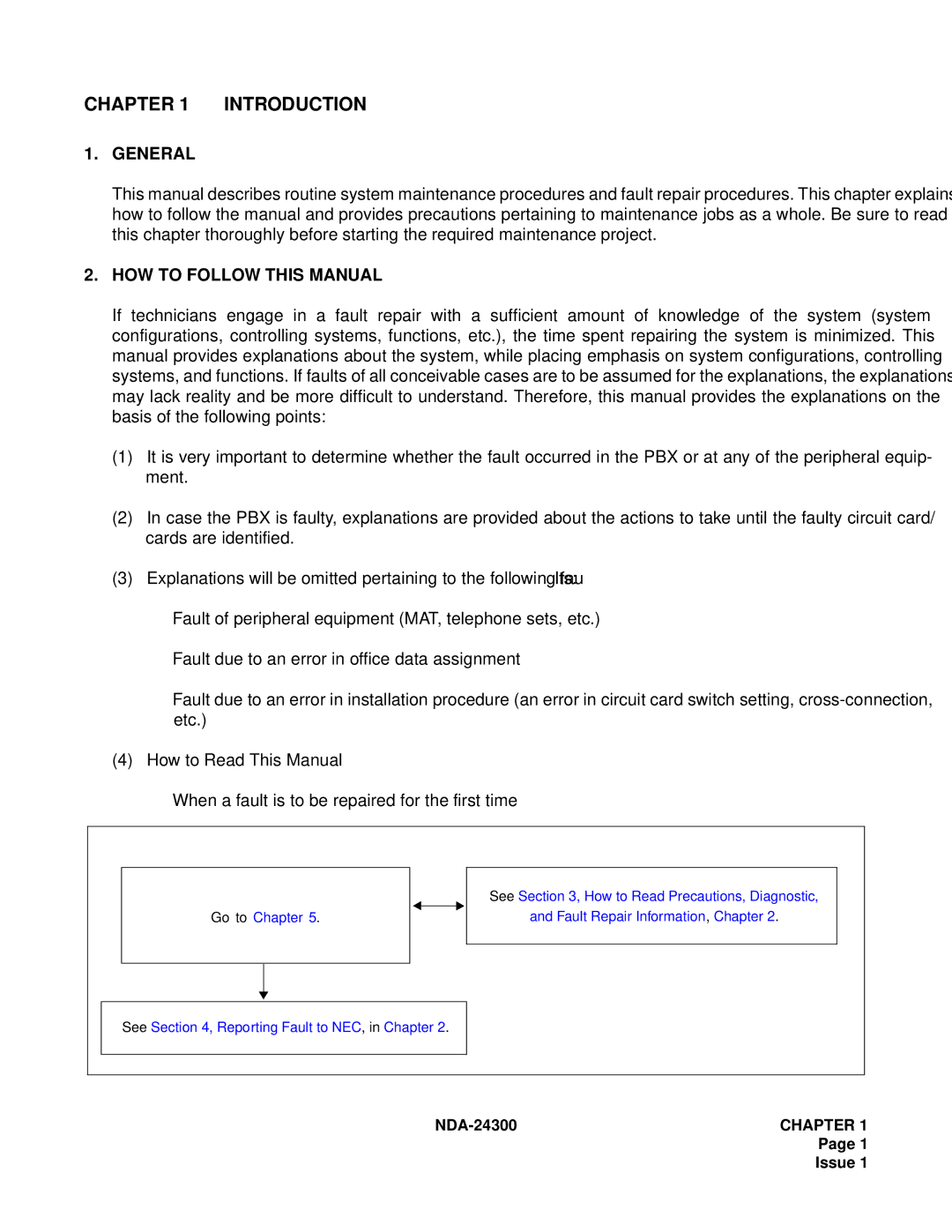 NEC manual General, HOW to Follow this Manual, NDA-24300CHAPTER 