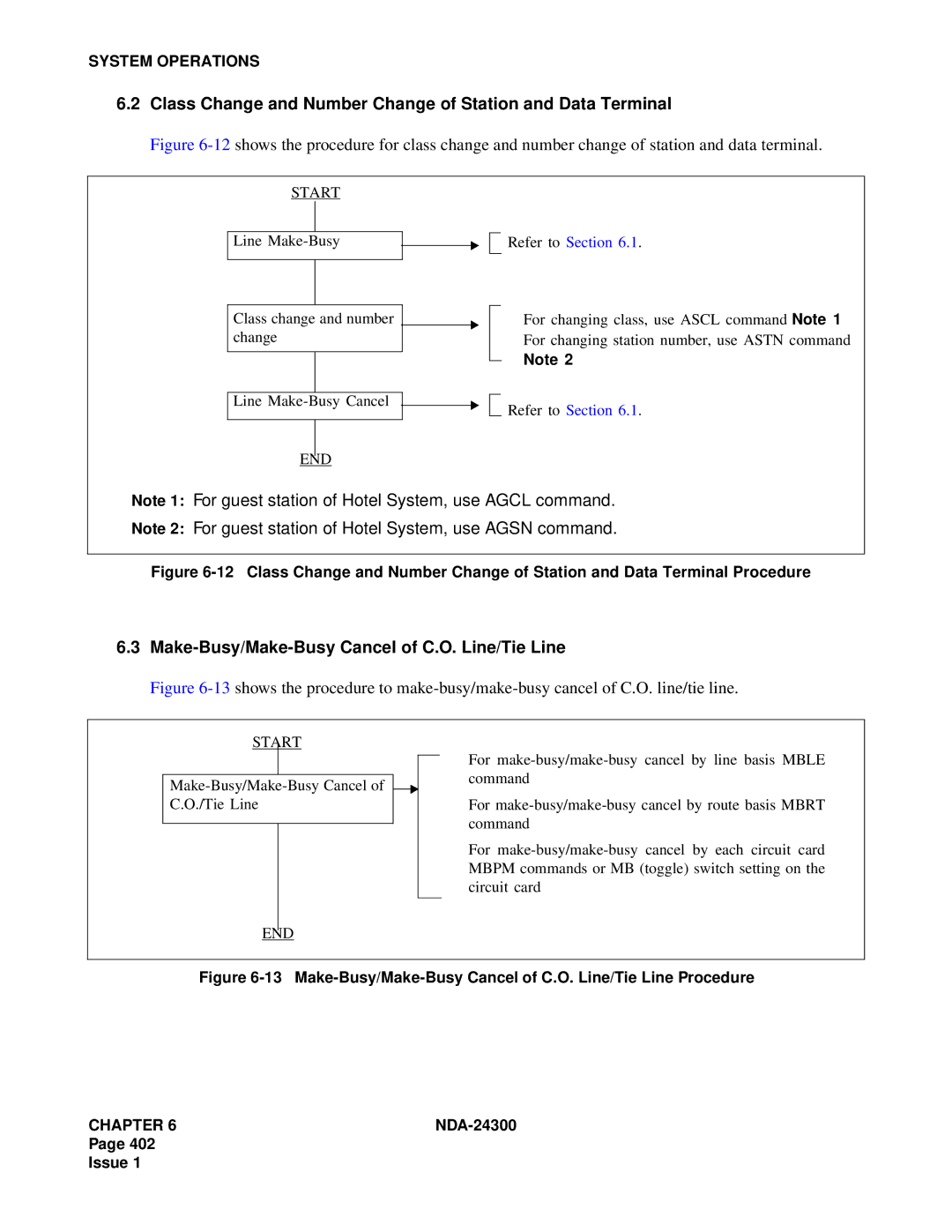 NEC NDA-24300 manual Class Change and Number Change of Station and Data Terminal 