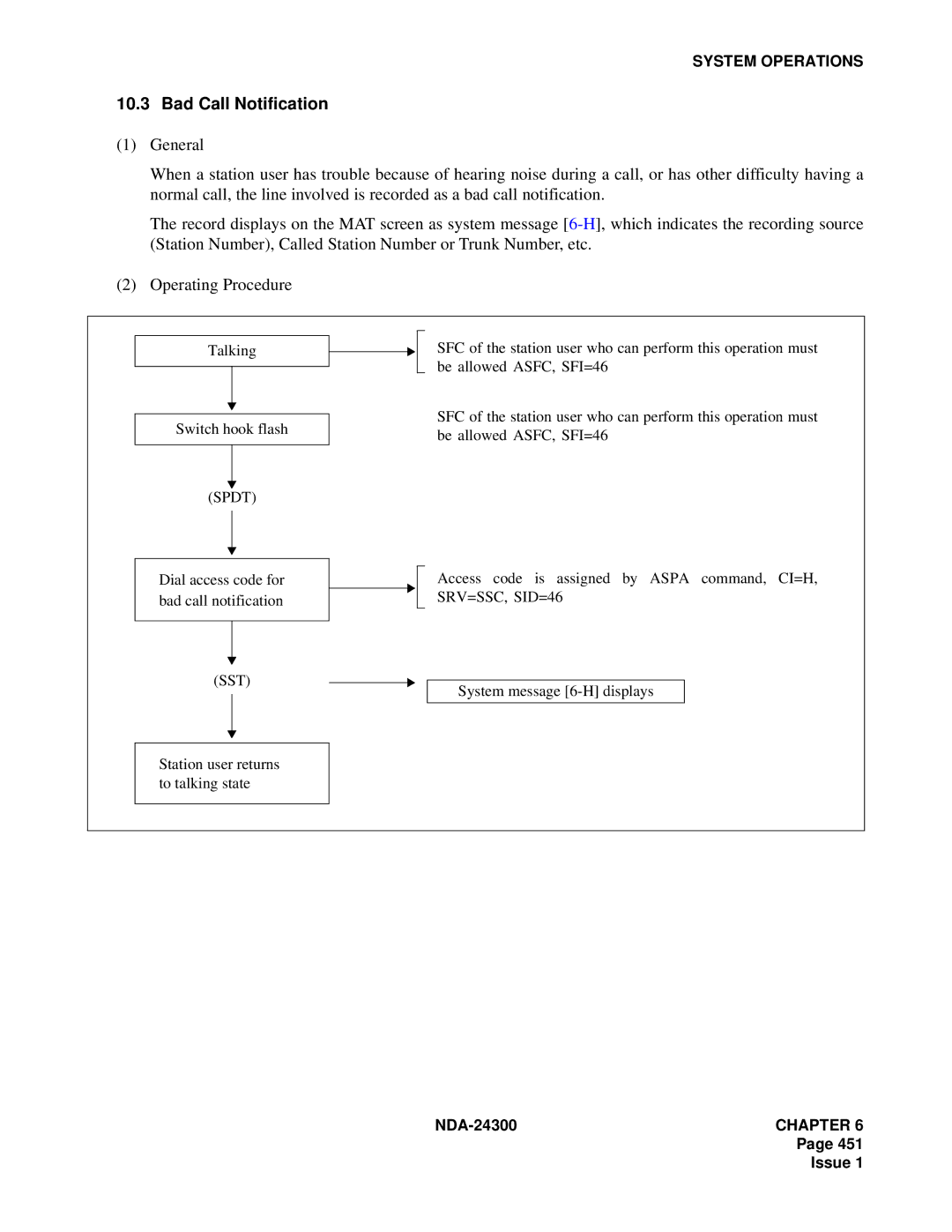 NEC NDA-24300 manual Bad Call Notification, Spdt 