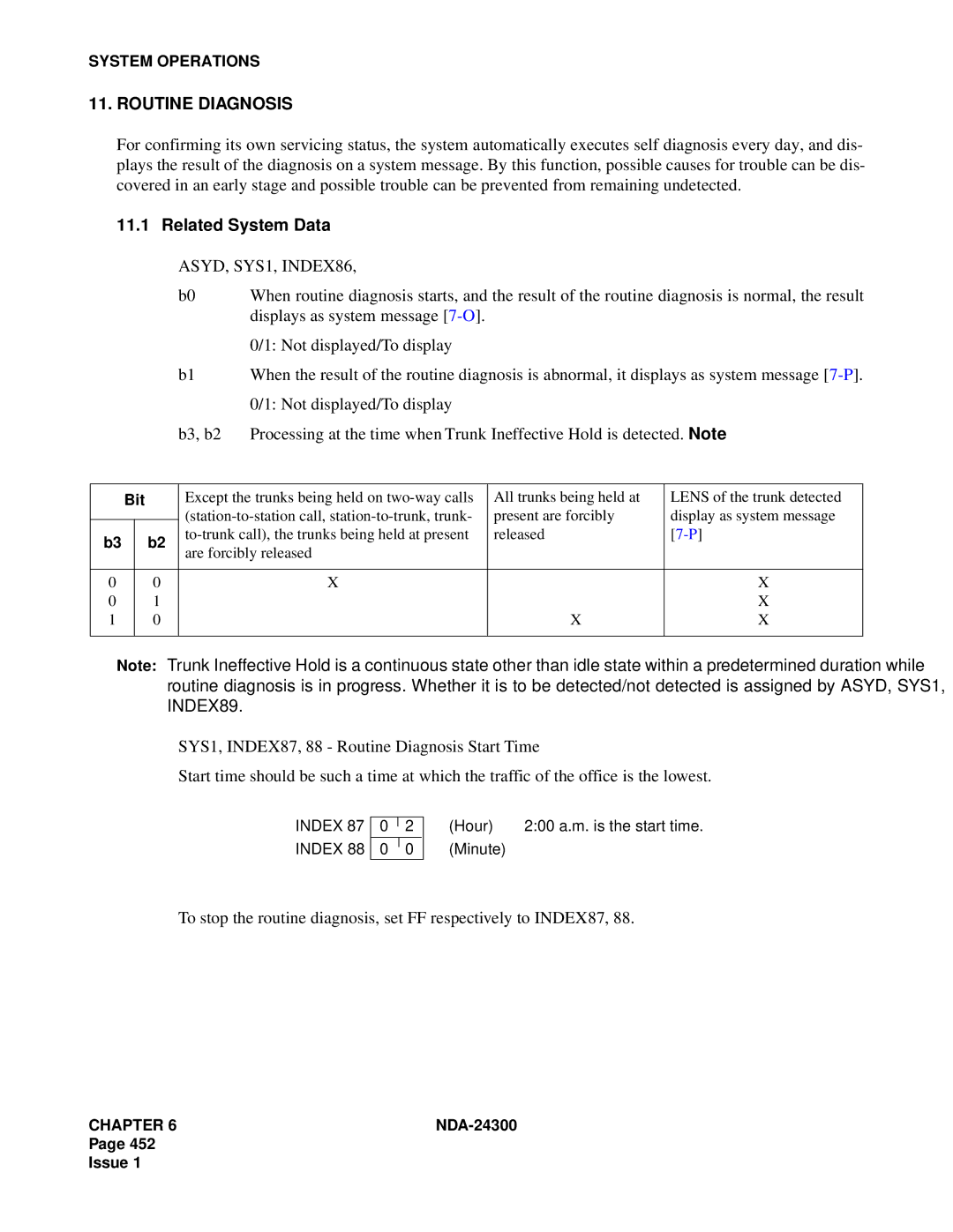 NEC NDA-24300 manual Routine Diagnosis, Related System Data, ASYD, SYS1, INDEX86 