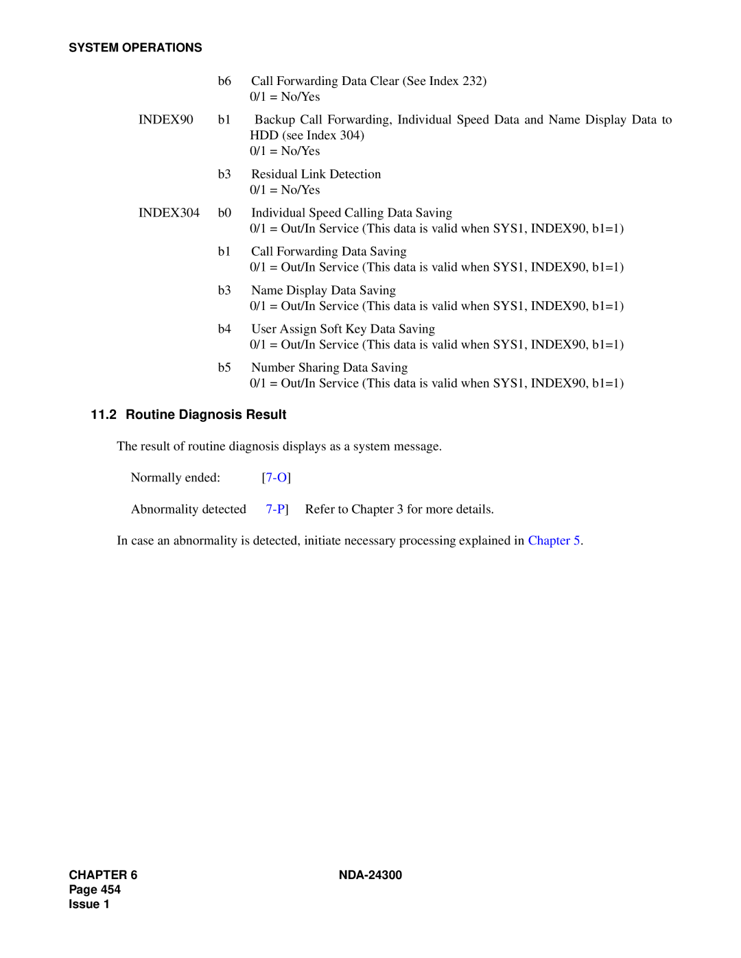 NEC NDA-24300 manual Call Forwarding Data Clear See Index, HDD see Index, Routine Diagnosis Result 