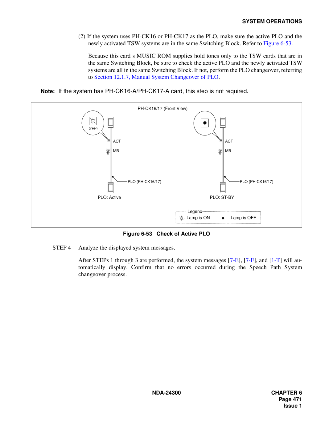 NEC NDA-24300 manual Check of Active PLO 