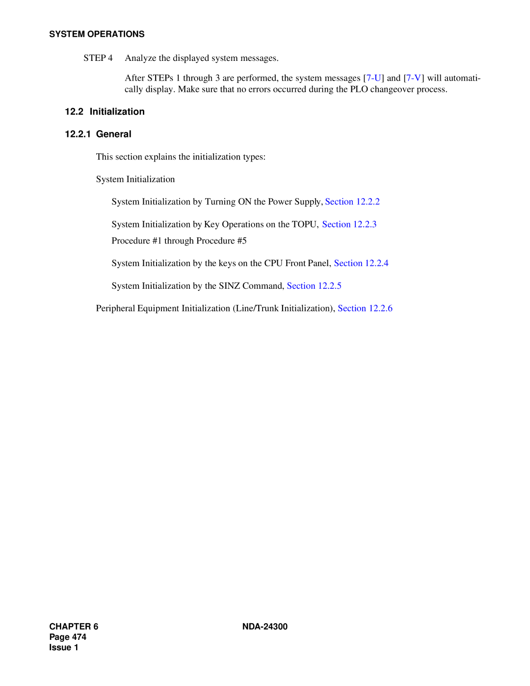 NEC NDA-24300 manual Initialization General 