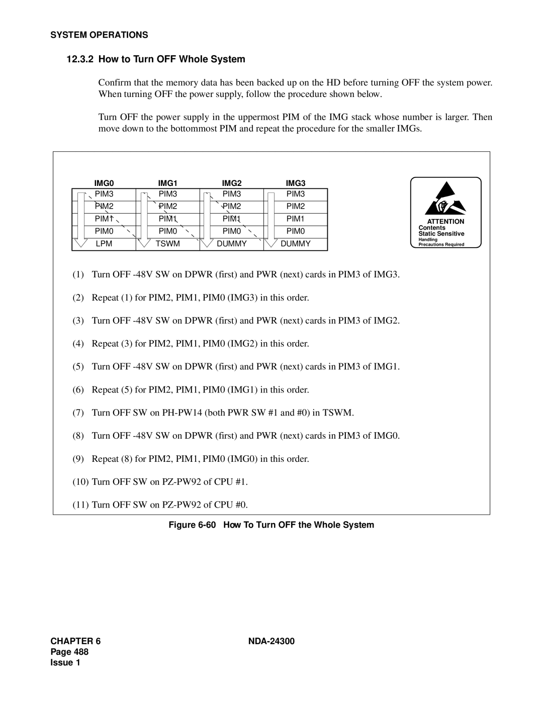 NEC NDA-24300 manual How to Turn OFF Whole System, How To Turn OFF the Whole System 