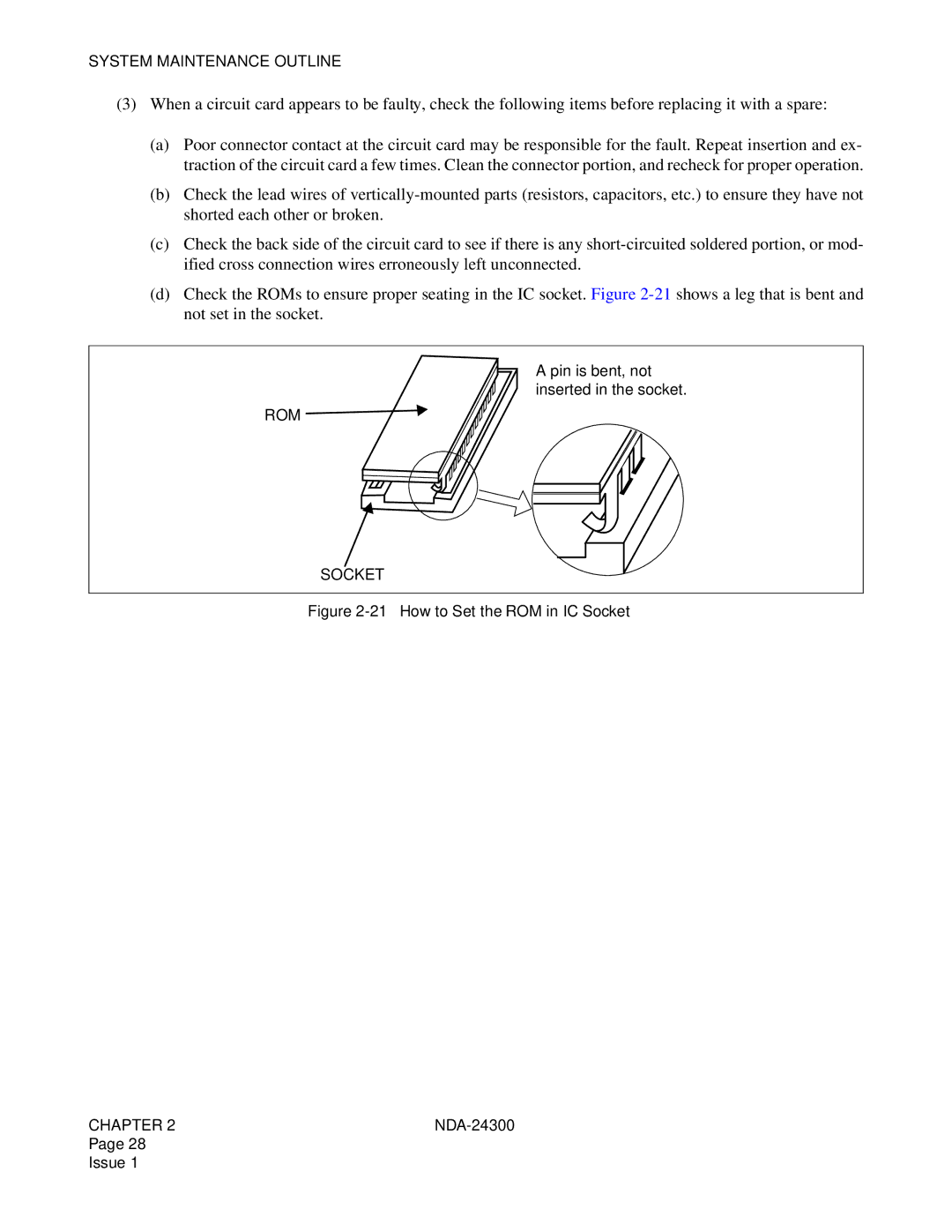 NEC NDA-24300 manual How to Set the ROM in IC Socket 