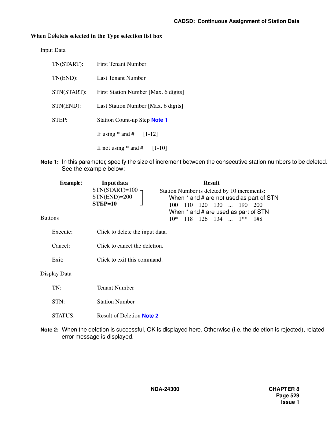 NEC NDA-24300 manual When Delete is selected in the Type selection list box 