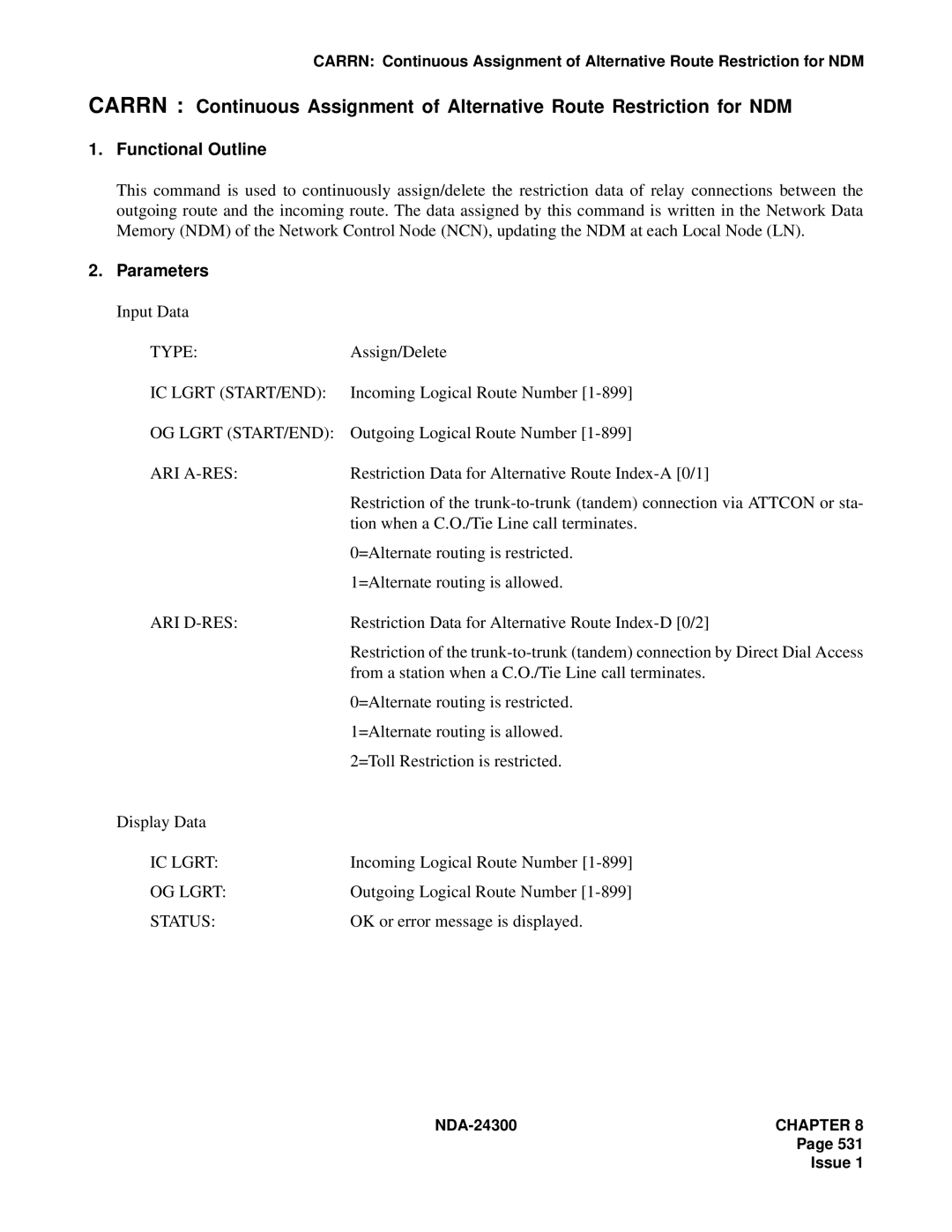 NEC NDA-24300 manual IC Lgrt START/END, OG Lgrt 