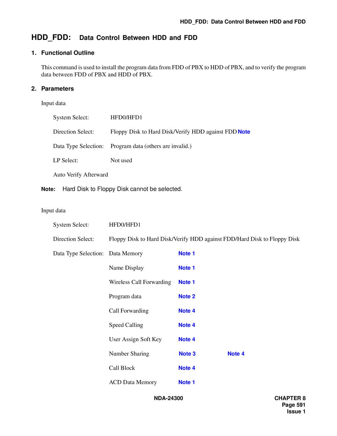 NEC NDA-24300 manual Hddfdd Data Control Between HDD and FDD, Input data System Select, HFD0/HFD1 