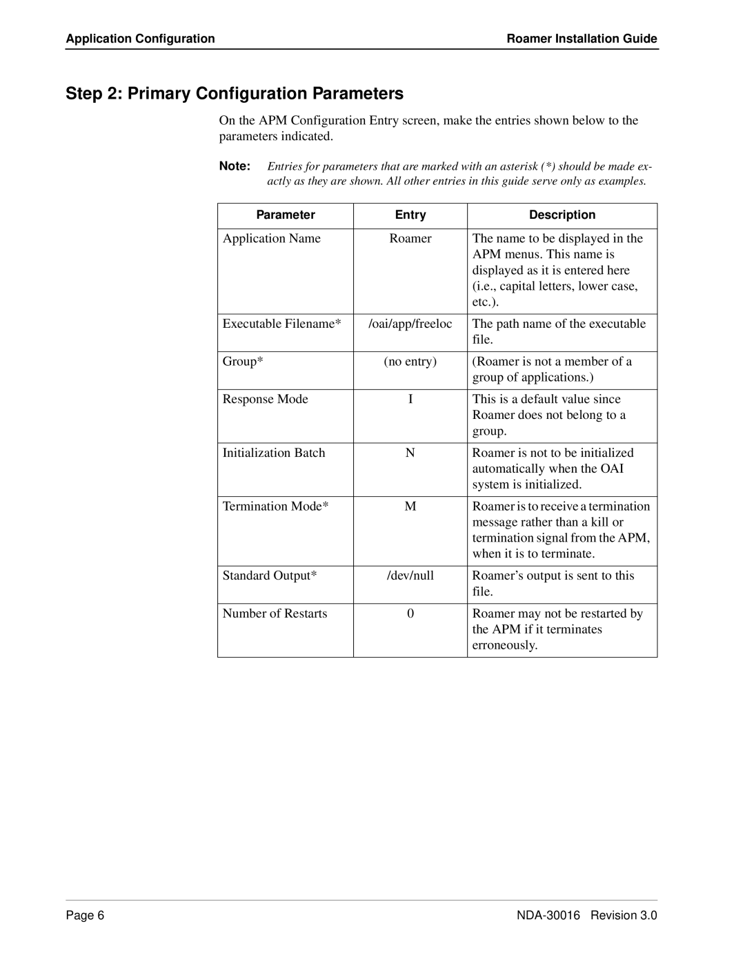 NEC NDA-30016-003 manual Primary Configuration Parameters 