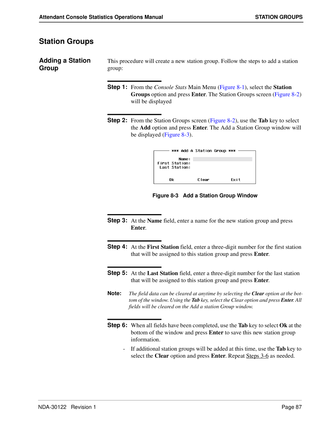 NEC NDA-30122 manual Station Groups, Adding a Station Group 