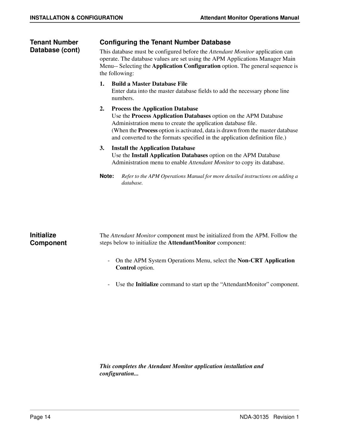 NEC NDA-30135 manual Build a Master Database File 