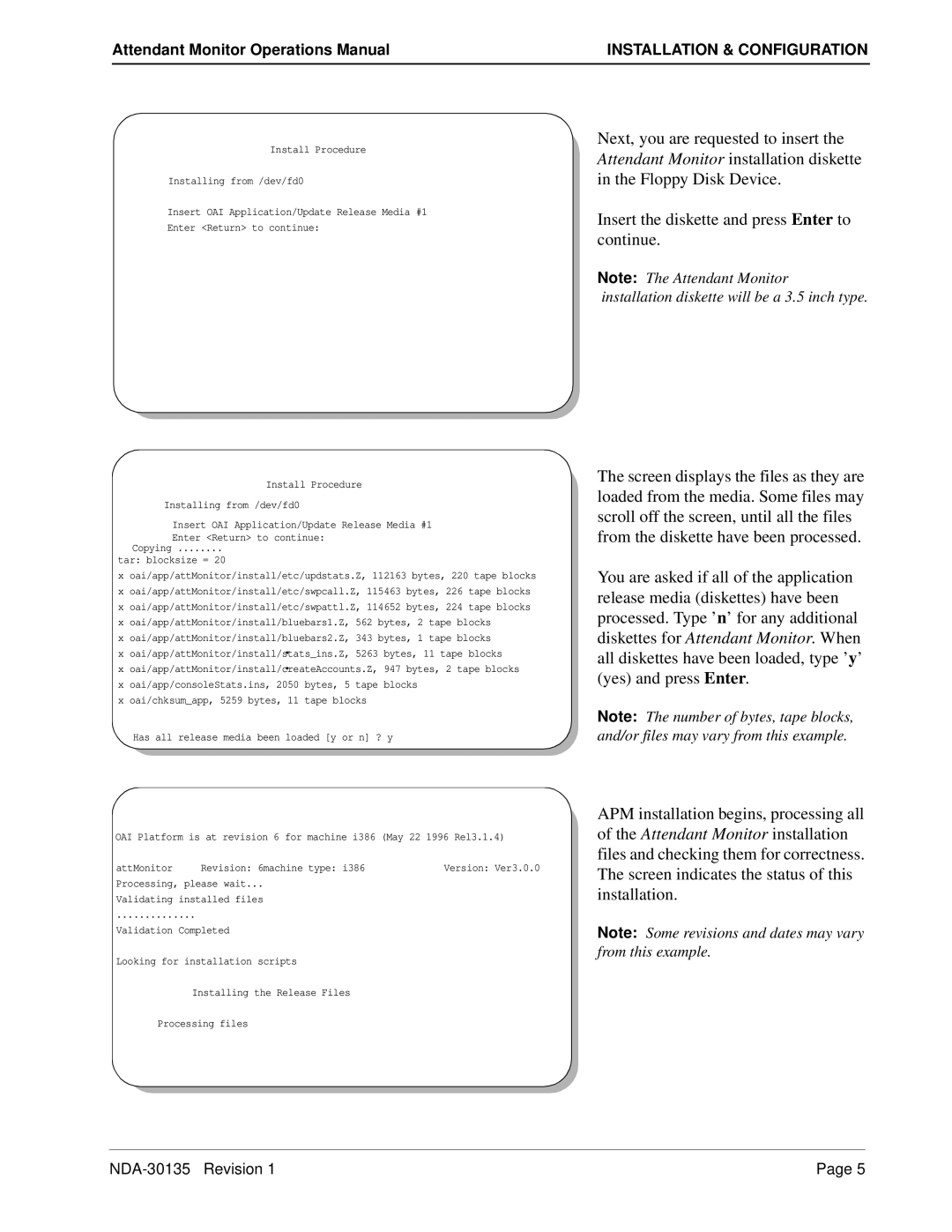 NEC NDA-30135 manual Installation diskette will be a 3.5 inch type 