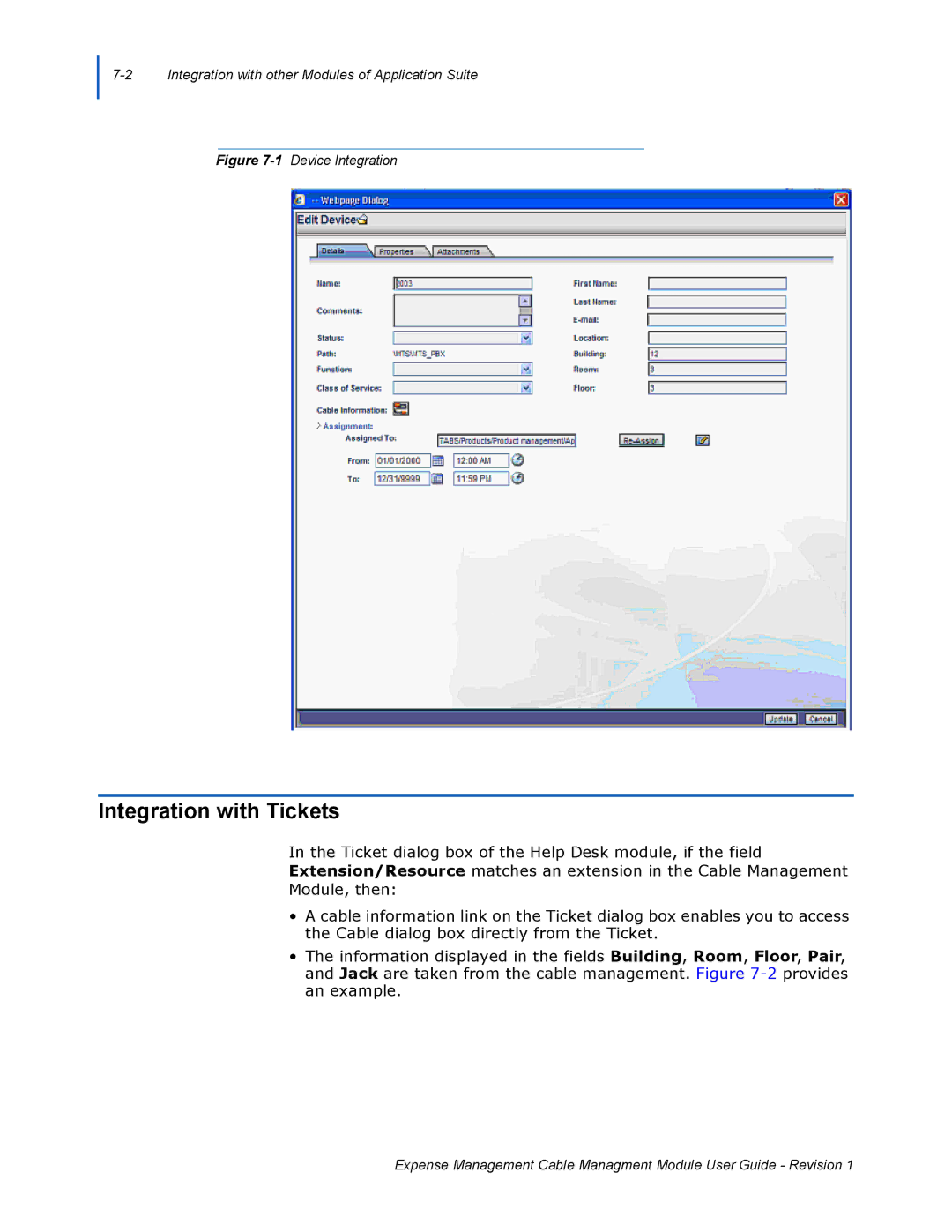 NEC NDA-31135 manual Integration with Tickets, 1Device Integration 