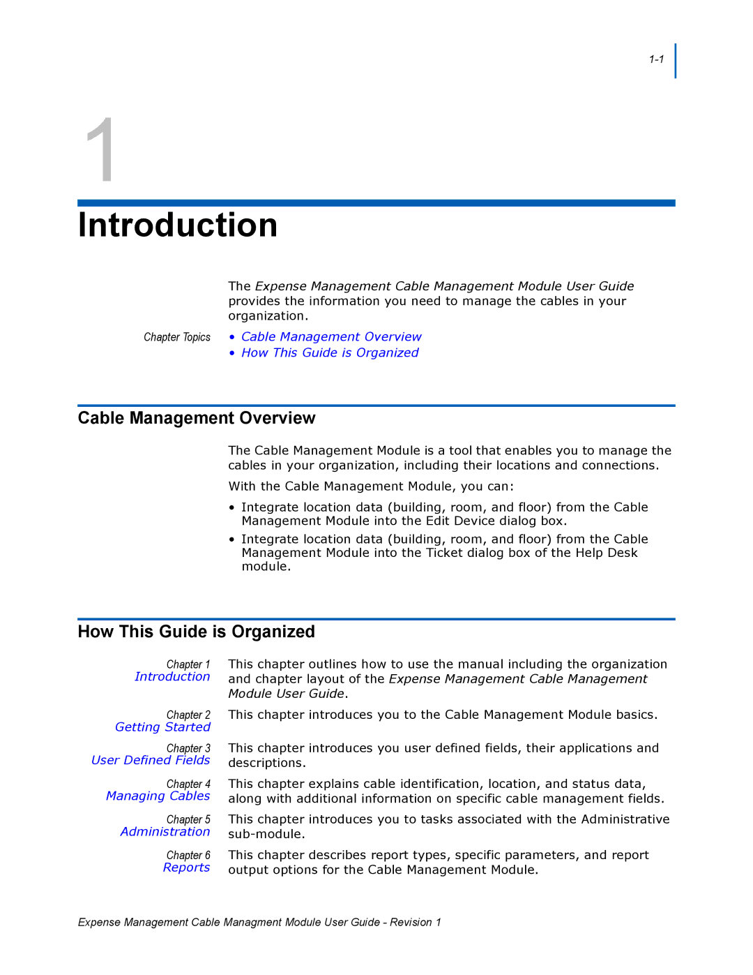 NEC NDA-31135 manual Introduction, Cable Management Overview, How This Guide is Organized 