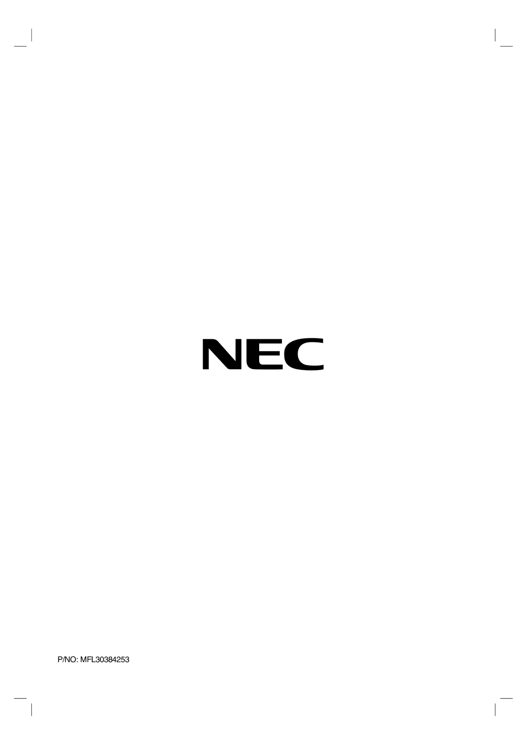 NEC NDH-81 NDH-161 owner manual No MFL30384253 