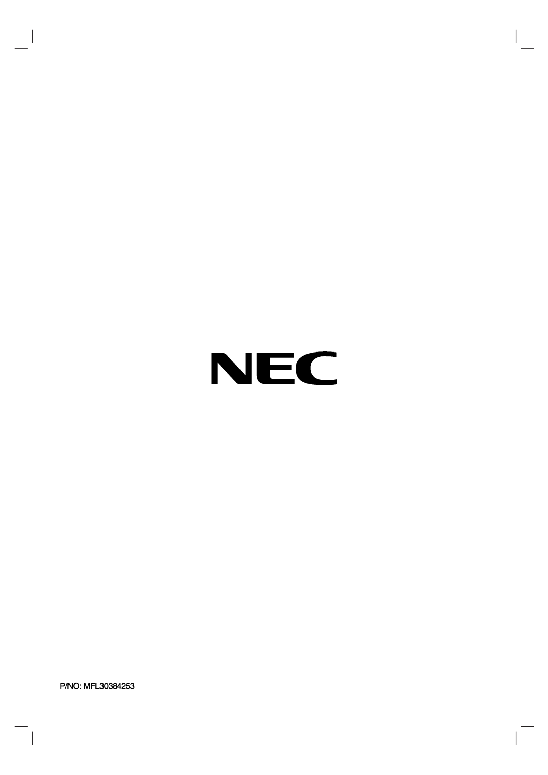 NEC NDH-81 owner manual P/NO MFL30384253 