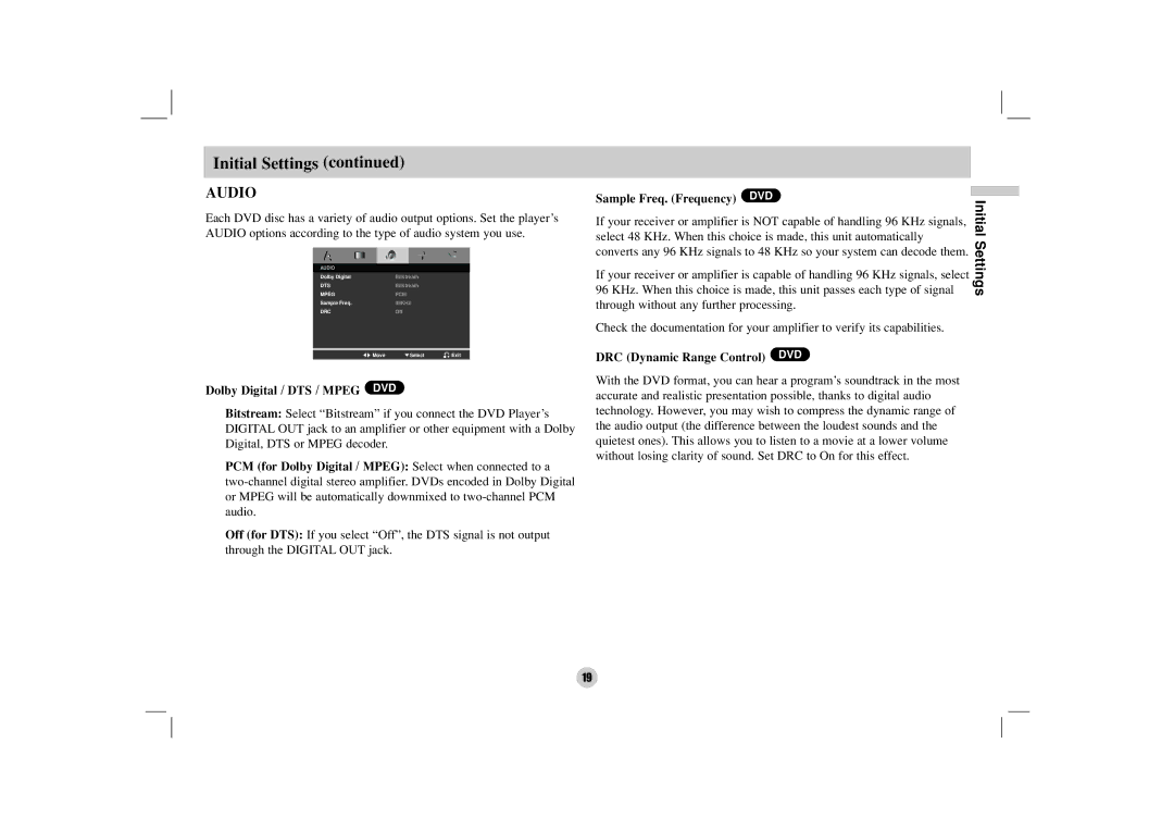 NEC NDV-27 owner manual Sample Freq. Frequency DVD, DRC Dynamic Range Control DVD 