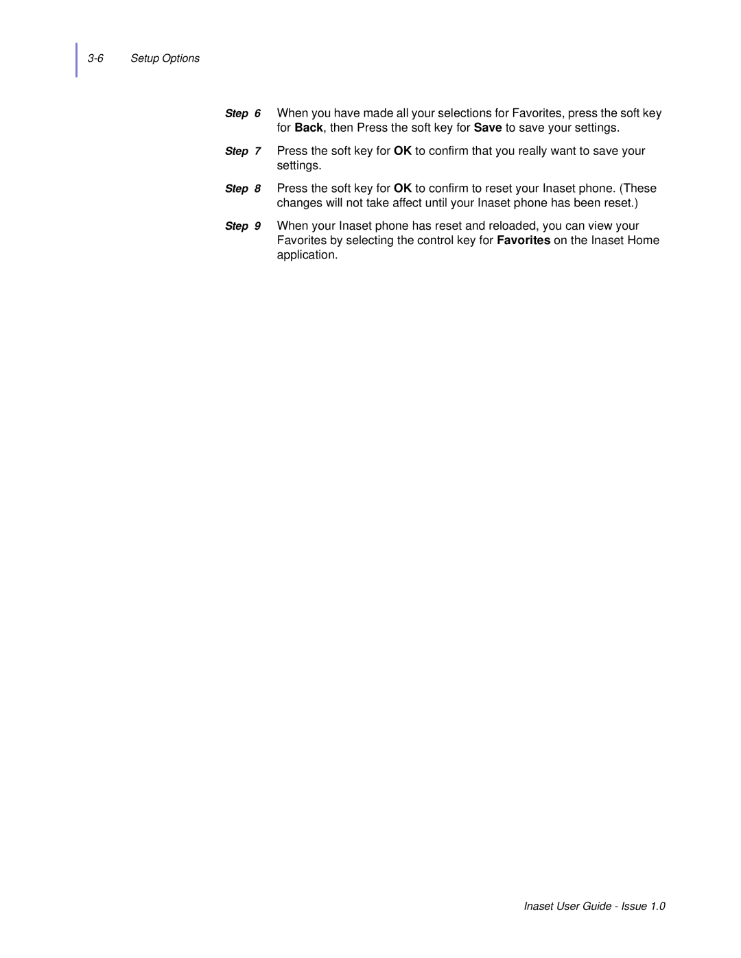 NEC NEAX 2000 IPS manual Setup Options 