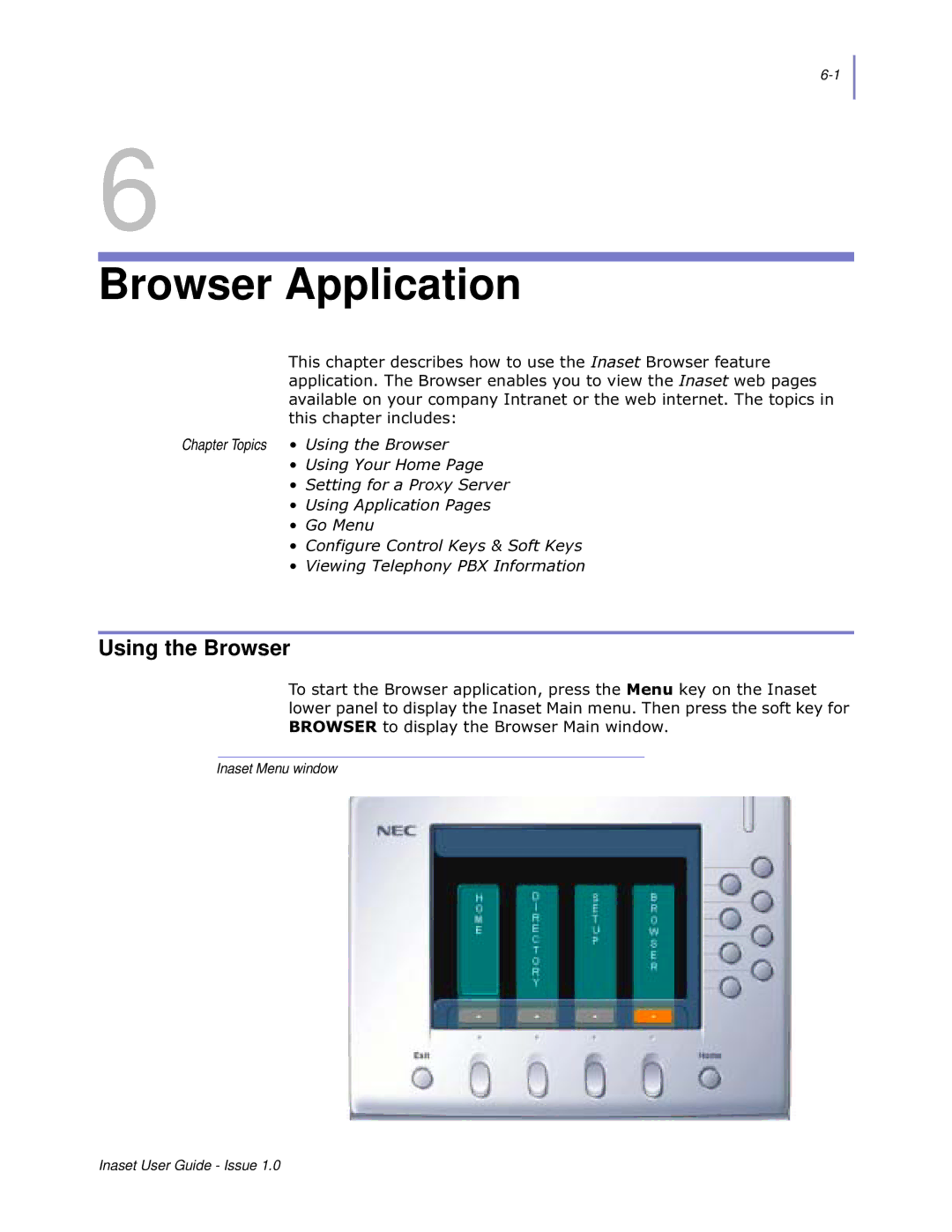 NEC NEAX 2000 IPS manual Using the Browser, Wklvfkdswhulqfoxghv 