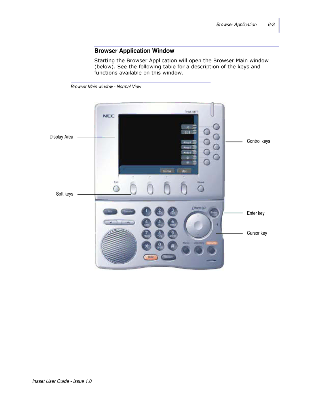 NEC NEAX 2000 IPS manual Browser Application Window, Ixqfwlrqvdydlodeohrqwklvzlqgrz 