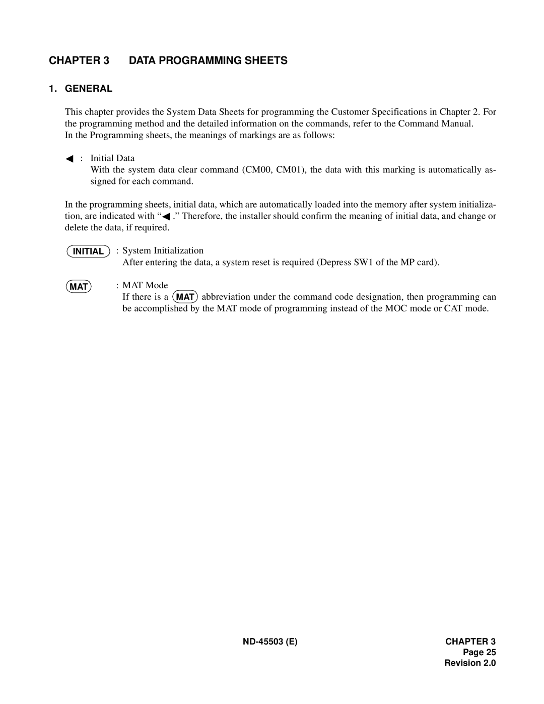 NEC NEAX 2000 IVS manual Data Programming Sheets 